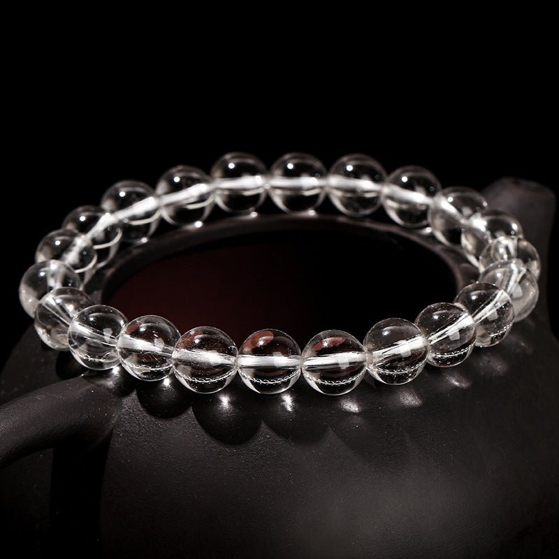 Tibet Himalayan white crystal clear Quartz Healing Bracelet in S 6.75 - 8 inch | Handmade Tibetan bracelet by Namtso Arte